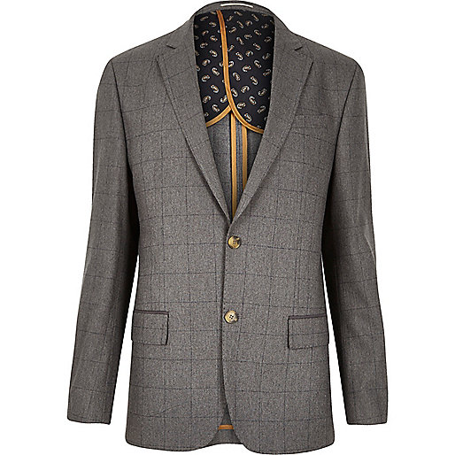 jacques-vertuk Grey check tailored blazer 291337 men Blazers