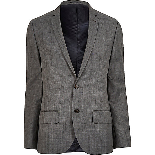 jacques-vertuk Grey check wool-blend slim jacket 287042 men Suits