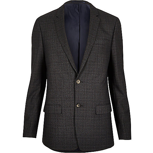 river island velcro sandals,jacques-vertuk Online Grey checked skinny suit jacket men 294018