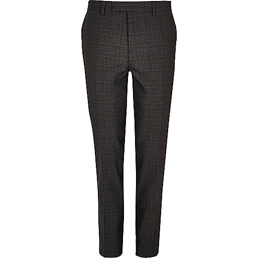 jacques-vertuk Grey checked skinny suit pants 294019 men Suits