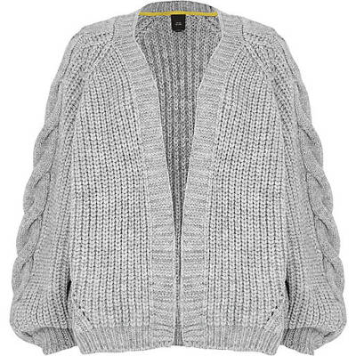 river island heeled ankle boots,jacques-vertuk Ireland Grey chunky cable knit cardigan women 706517