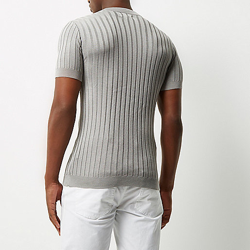 river island grey dress,jacques-vertuk Online Nederland Grey chunky ribbed muscle fit T-shirt T-Shirts / Tanks Sale men