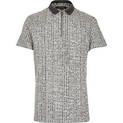 river island floral purse,jacques-vertuk 2017 Grey chunky zip-up polo shirt Polo Shirts Sale men