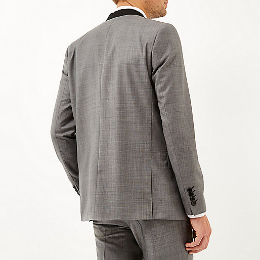 christmas sale river island,jacques-vertuk Online Grey collarless wool-blend slim suit jacket men 284977