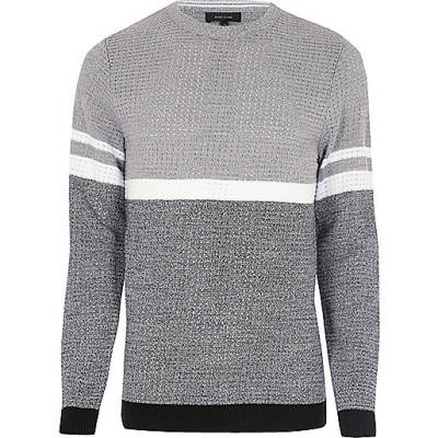 jacques-vertuk Grey color block sweater 299148 men Jumpers / Cardigans Jumpers