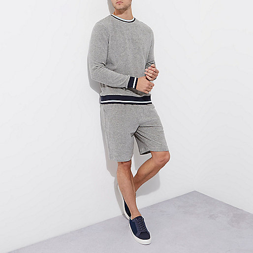 plus size river island sale,jacques-vertuk Ie Bags Grey contrast stripe towel shorts Shorts Sale men