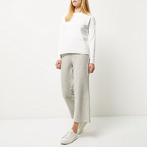 river island cable knit dress,jacques-vertuk Stores Grey cropped wide leg pants women 688648