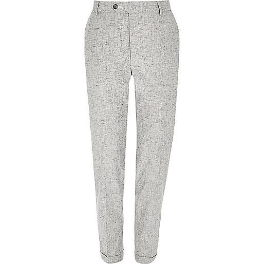 www riverisland com sale,Island Dresses Online Grey crosshatch skinny fit pants Pants Sale men