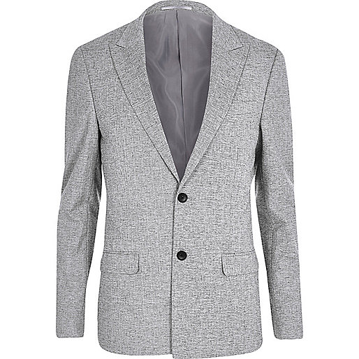 jacques-vertuk Grey crosshatch skinny fit suit jacket 299141 men Suits