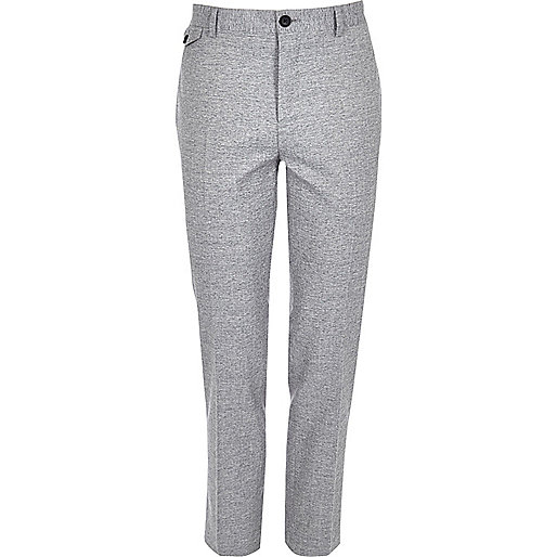 jacques-vertuk Grey crosshatch skinny fit suit pants 299142 men Suits