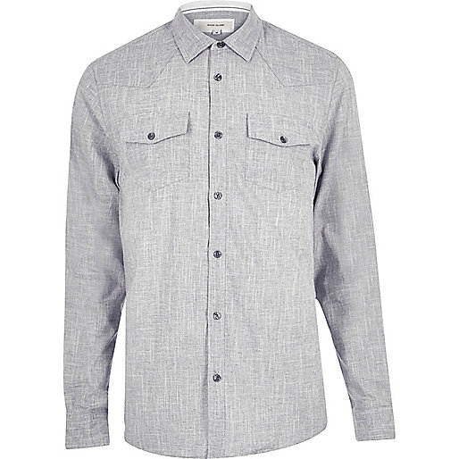 jacques-vertuk Grey crosshatch western shirt 294880 men Shirts