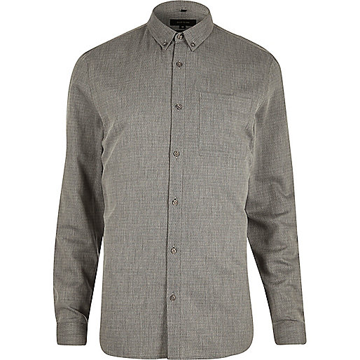 jacques-vertuk Grey diamond textured slim fit shirt 293829 men Shirts