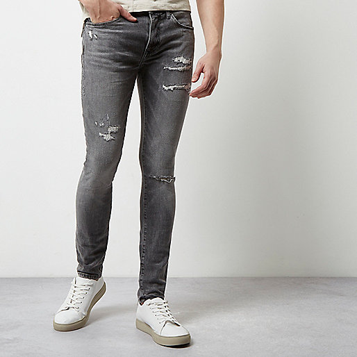 river island black shoes mens,jacques-vertuk Clothes And Shoes Grey distressed Danny super skinny jeans Jeans Sale men