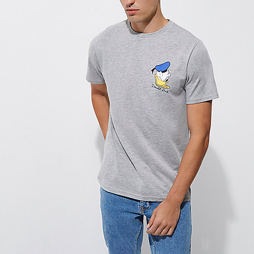 river island white trousers,Two Piece Outfits jacques-vertuk Grey Donald Duck print T-shirt T-shirts T-Shirts / Tanks men