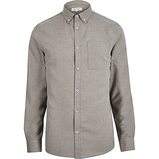 jacques-vertuk Grey flannel long sleeve shirt 292896 men Shirts