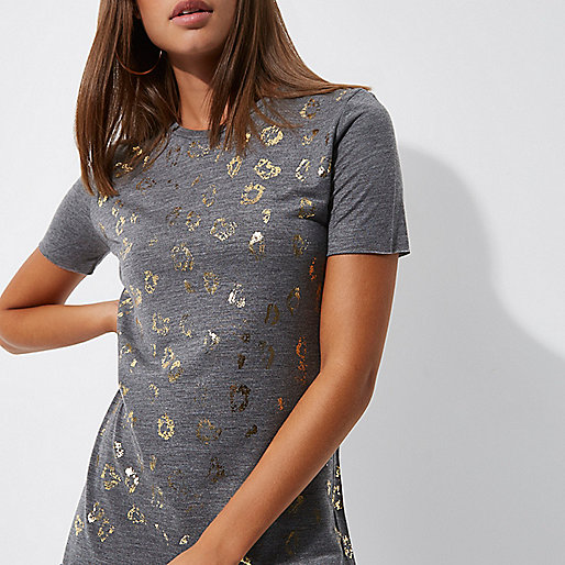 river island tan bag,jacques-vertuk Sale Grey foil animal print fitted T-shirt women 709998