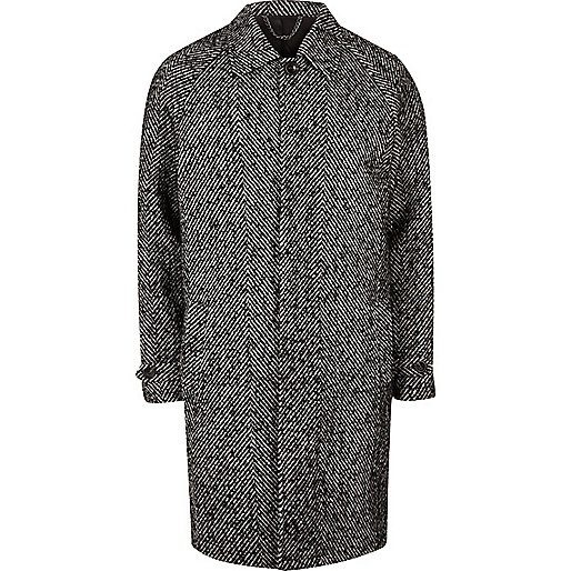 jacques-vertuk Grey herringbone oversized coat 297038 men Coats / Jackets