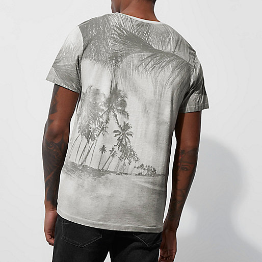 river island t shirts,jacques-vertuk All In One Grey Jack & Jones Vintage palm tree T-shirt T-shirts T-Shirts / Tanks men