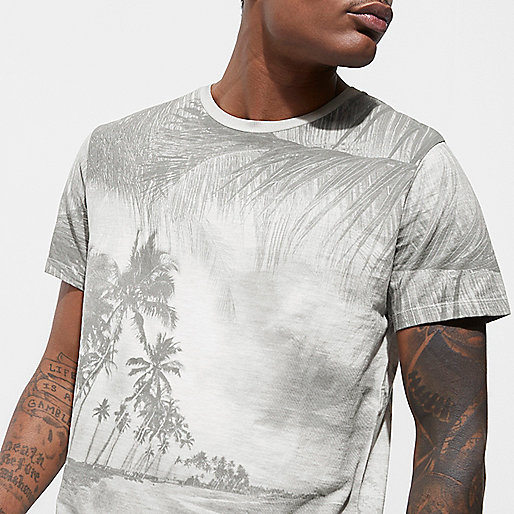 river island t shirts,jacques-vertuk All In One Grey Jack & Jones Vintage palm tree T-shirt T-shirts T-Shirts / Tanks men