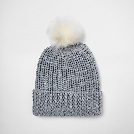 jacques-vertuk Grey knit bobble hat 697256 women Accessories Hats