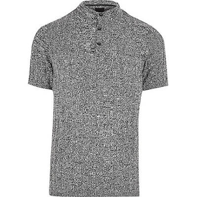 christmas party dresses river island,jacques-vertuk Black Shirt Grey knit muscle fit polo shirt Polo Shirts men