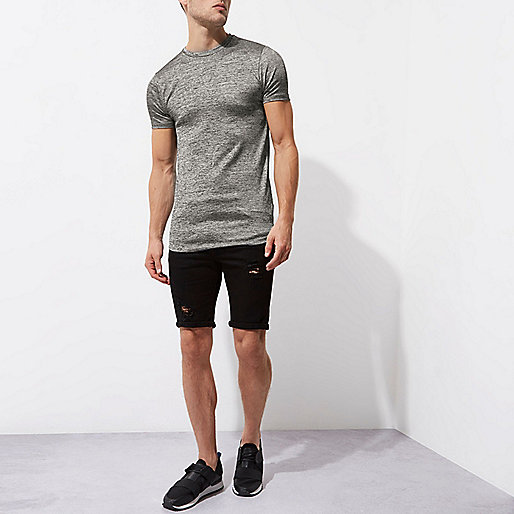 river island gold dress,jacques-vertuk Winter Dresses Grey marl muscle fit longline T-shirt T-shirts T-Shirts / Tanks men