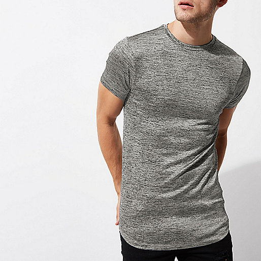 river island gold dress,jacques-vertuk Winter Dresses Grey marl muscle fit longline T-shirt T-shirts T-Shirts / Tanks men