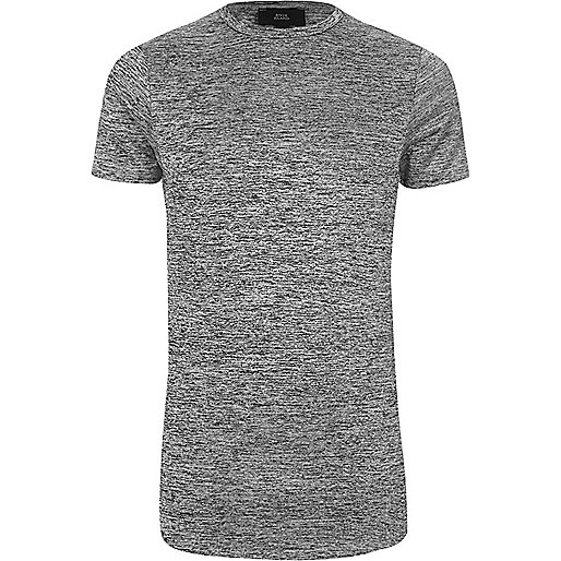 jacques-vertuk Grey marl muscle fit longline T-shirt 303266 men T-Shirts / Vests T-shirts