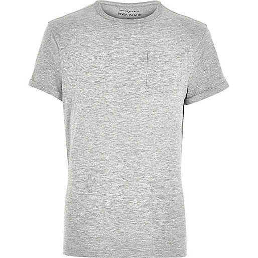 river island loafers for women,jacques-vertuk Stores Grey marl roll sleeve pocket T-shirt men 288115