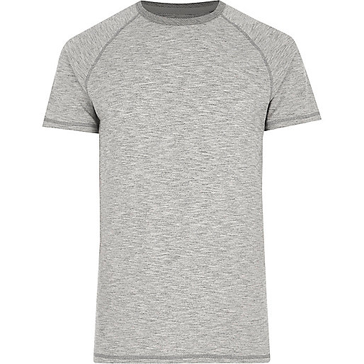 jacques-vertuk Grey marl short sleeve raglan T-shirt 303604 men T-Shirts / Vests T-shirts