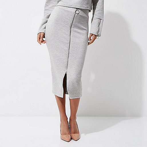 river island amelie jeans review,Fashion jacques-vertuk Grey marl zip front pencil skirt Midi Skirts Skirts women