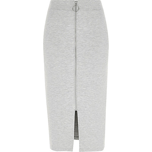 river island amelie jeans review,Fashion jacques-vertuk Grey marl zip front pencil skirt Midi Skirts Skirts women