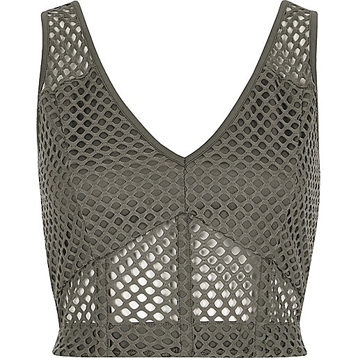 jacques-vertuk Grey mesh fitted bralette 702208 women Tops