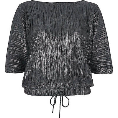 river island long jacket,jacques-vertuk Ireland Grey metallic balloon hem tie T-shirt women 708031