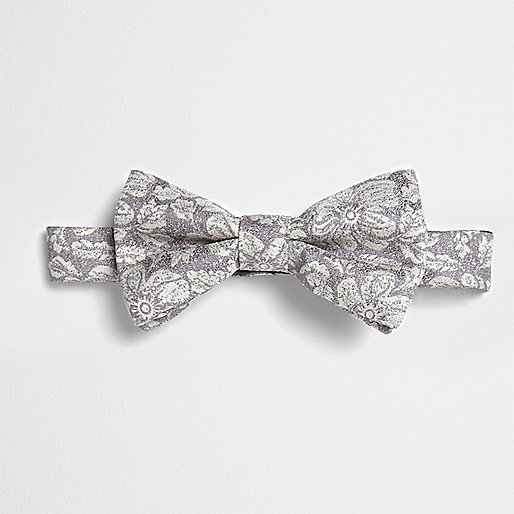 river island ripped jeans womens,Eu jacques-vertuk Grey metallic floral bow ite Ties / Bow Ties Accessories men