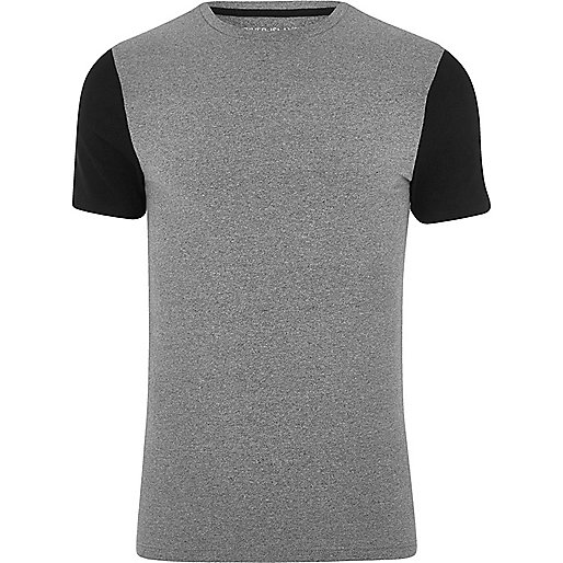 black molly jeggings,jacques-vertuk London Grey muscle fit color block sleeve T-shirt men 301140