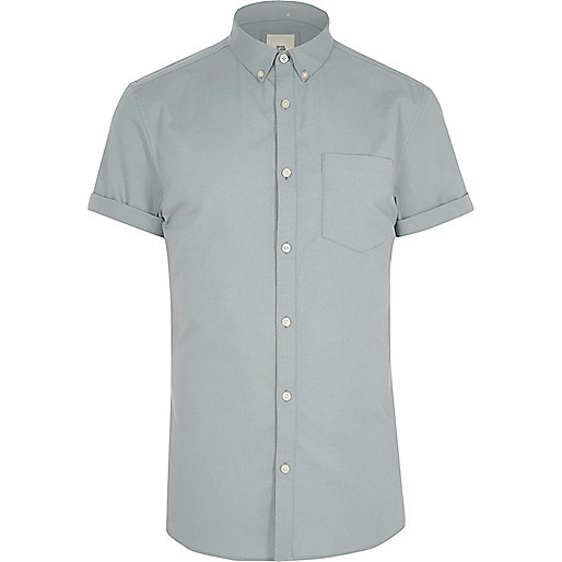 jacques-vertuk Grey muscle fit short sleeve shirt 302521 men Shirts Short Sleeve Shirts