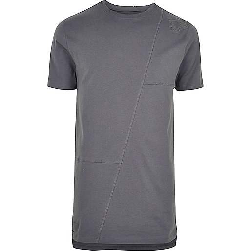 river island coats sale,jacques-vertuk Jackets Grey patchwork longline T-shirt T-Shirts / Tanks Sale men