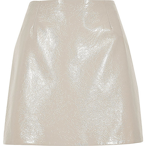 jacques-vertuk Grey patent mini skirt 702378 women Skirts