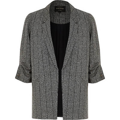 river island embossed purse,jacques-vertuk London Grey pinstripe ruched sleeve blazer women 707199