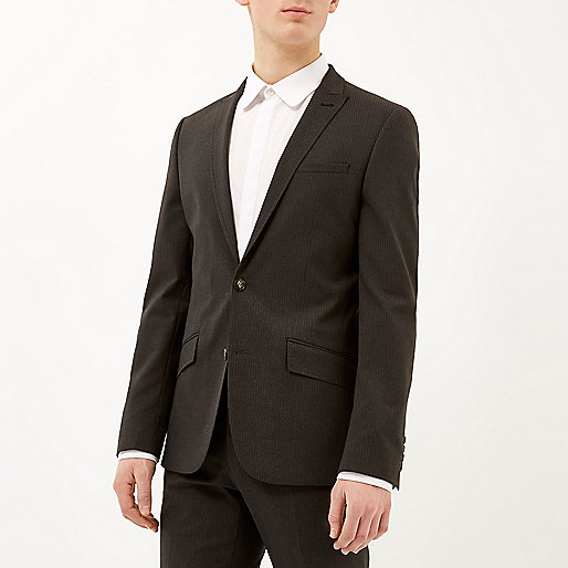 river island leopard print coat,jacques-vertuk Last Season Grey pinstripe slim suit jacket Suits Sale men