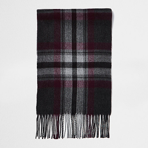 jacques-vertuk Grey plaid scarf 296802 men Accessories