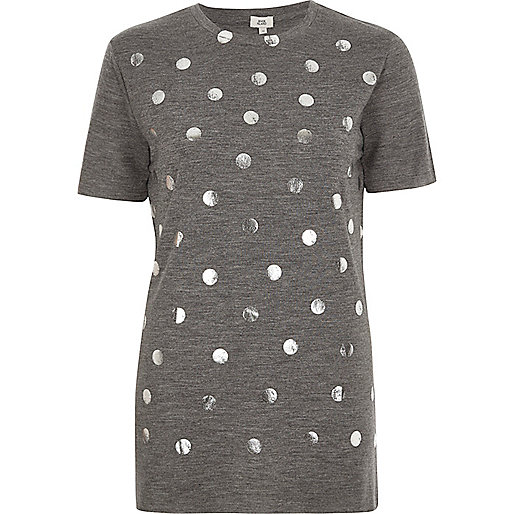 river island swirl dress,jacques-vertuk Ladies Trouser Suits Grey polka dot foil print T-shirt T-Shirts & Tanks Sale women