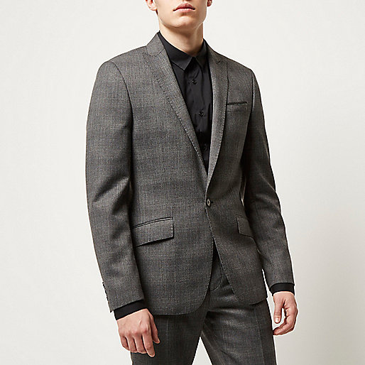 river island footwear,Embellished Jacket jacques-vertuk Grey Price of Wales check slim suit jacket Suits Sale men