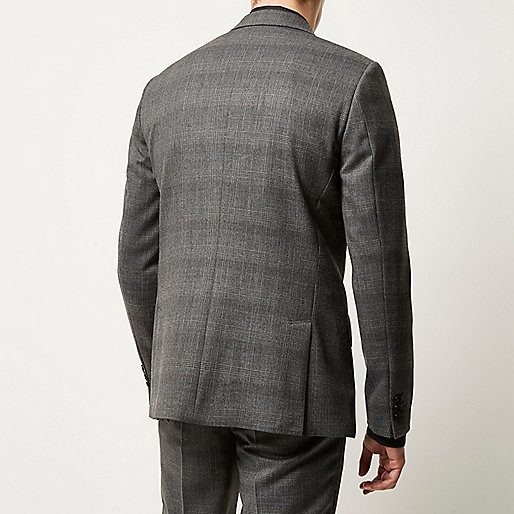 river island footwear,Embellished Jacket jacques-vertuk Grey Price of Wales check slim suit jacket Suits Sale men