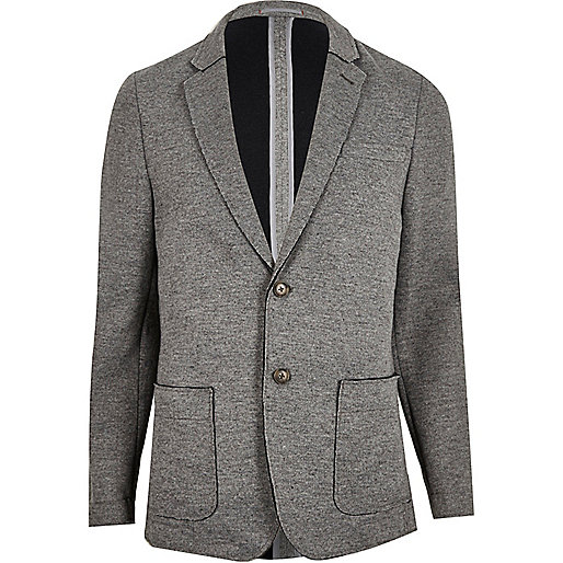 jacques-vertuk Grey raw edge slim blazer 289824 men Blazers