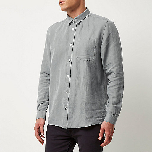 river island slim tapered jeans,jacques-vertuk London Grey relaxed fit linen-rich shirt men 294365