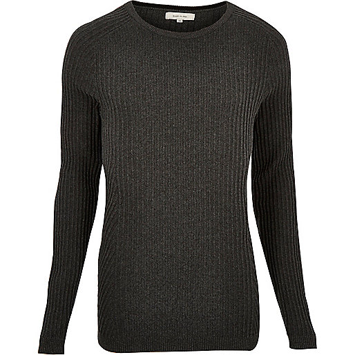 jacques-vertuk Grey ribbed crew neck sweater 286982 men Jumpers / Cardigans