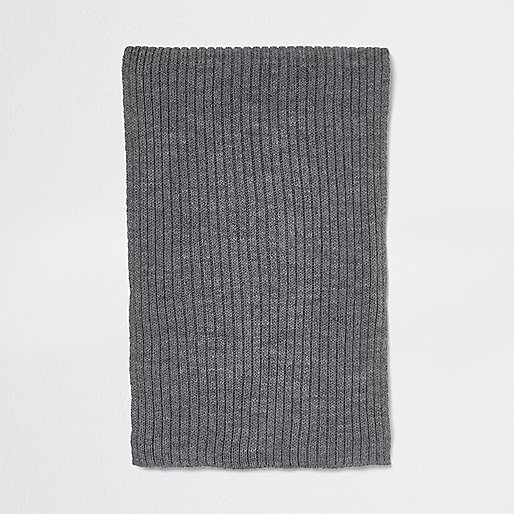 jacques-vertuk Grey ribbed knit scarf 299677 men Accessories