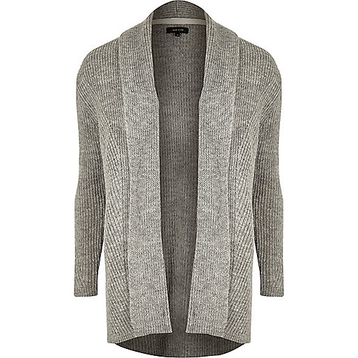 jacques-vertuk Grey ribbed wool blend cardigan 297627 men Jumpers / Cardigans